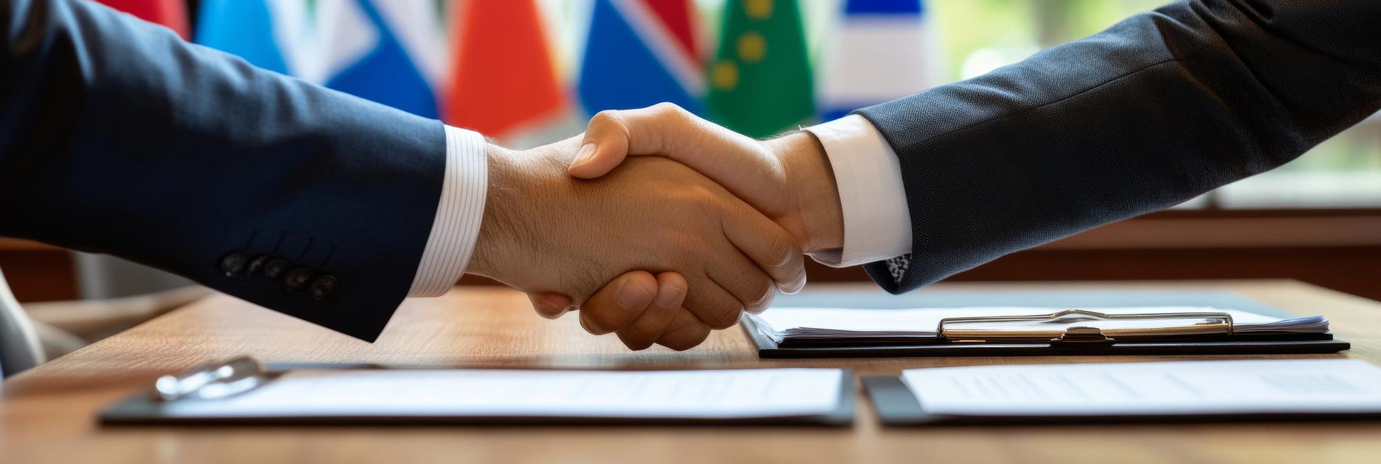 An international agreement being signed